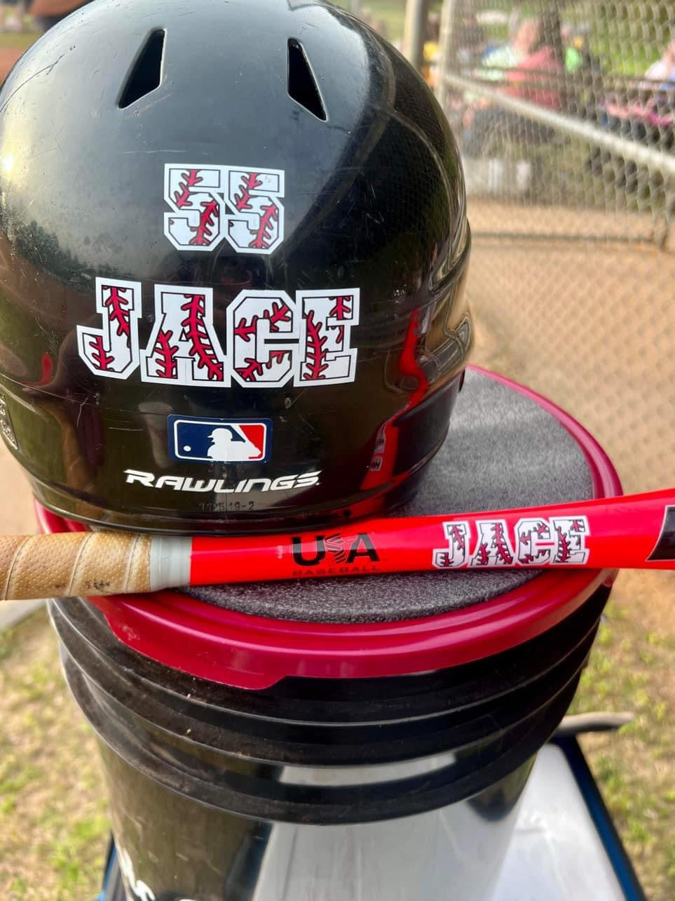 Baseball/Softball Helmet and Bat Decals