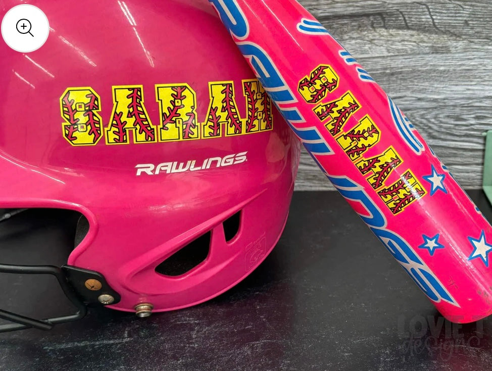 Baseball/Softball Helmet and Bat Decals