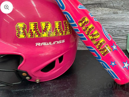 Baseball/Softball Helmet and Bat Decals